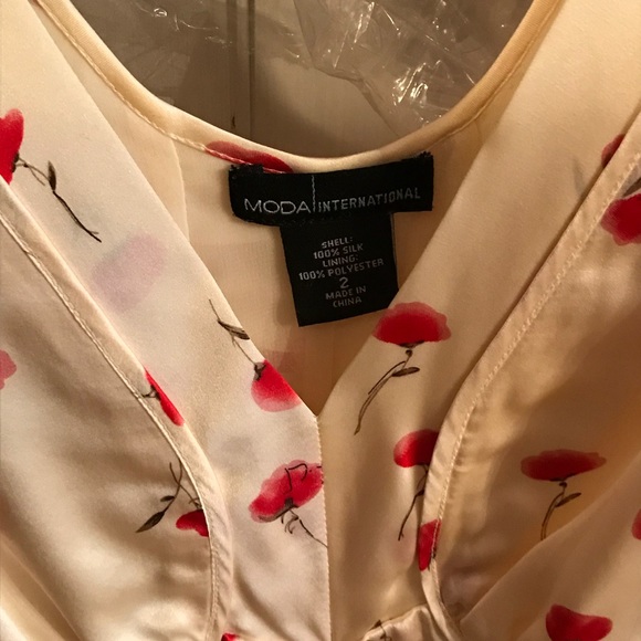 Moda International Vintage Silk Ivory/Floral Dress - Picture 13 of 16